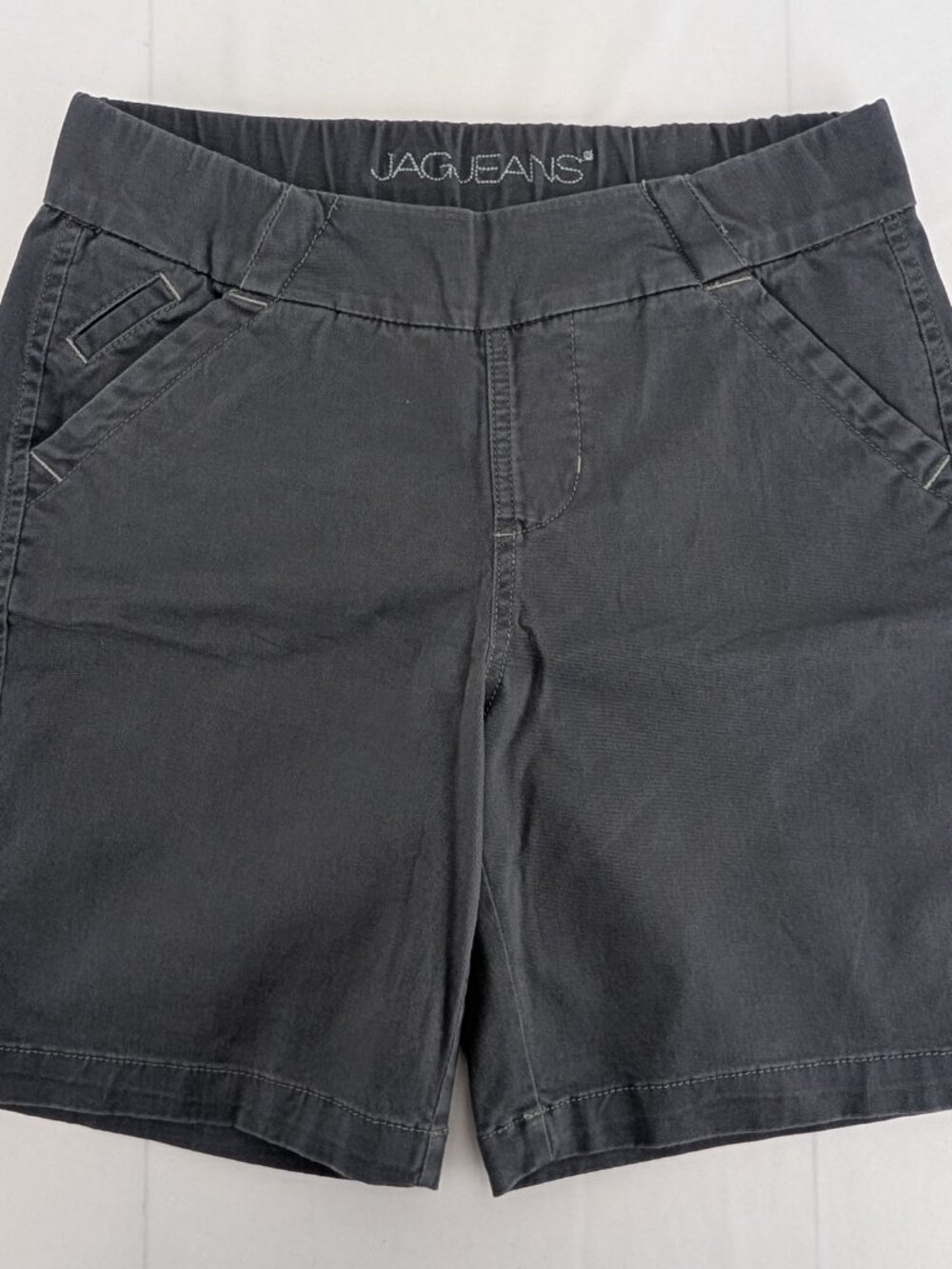 Jag Womens Shorts 4/27 Gray Classic Fit Western Glove Works Grey Stretch Waist - Picture 2 of 8